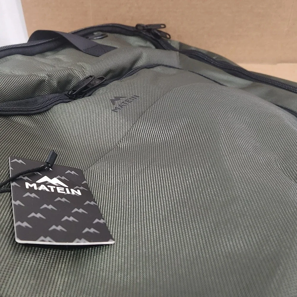 MATEIN Foldable Carry On Large‎ Double Layer Suit Bag Shoulder Strap GREEN